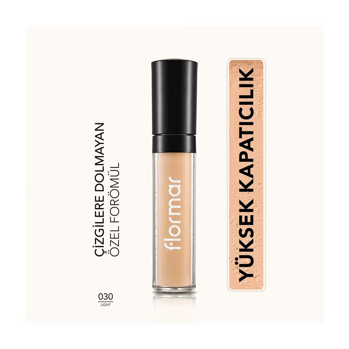 Flormar Perfect Coverage Hafif Yapılı Kapatıcı 030 Light: Sıcak Alt Ton - Gratis