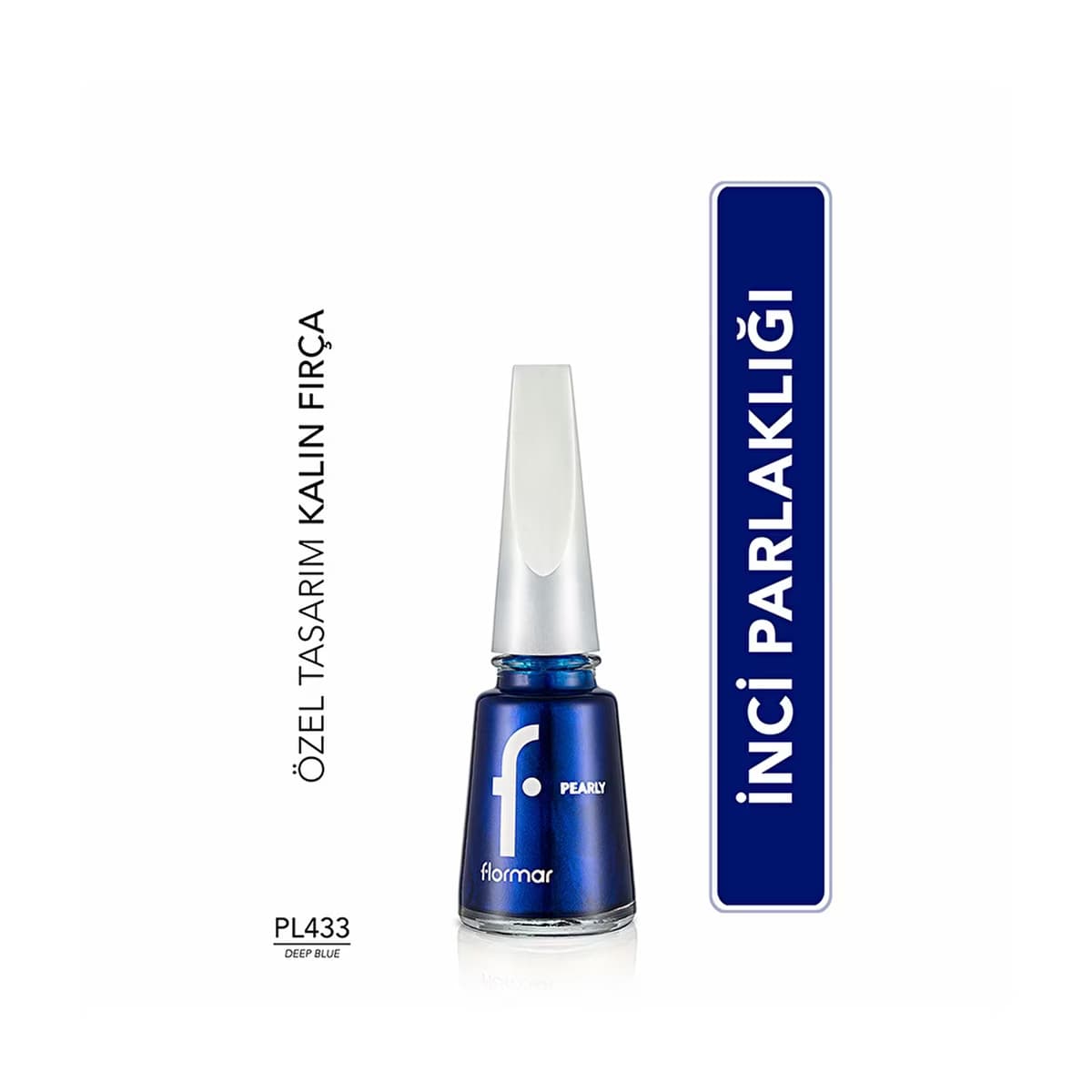 Flormar Pearly Yoğun Pigmentli ve Sedef Yansımalı Oje PL433 Deep Blue - Gratis