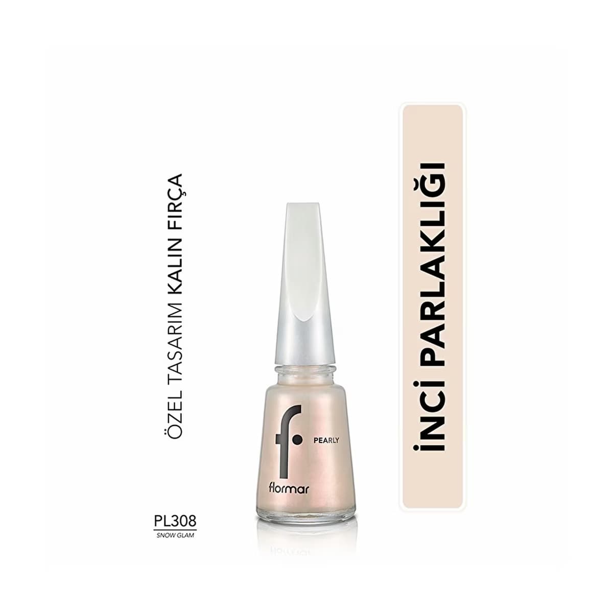 Flormar Pearly Yoğun Pigmentli ve Sedef Yansımalı Oje PL308 Snow Glam - Gratis