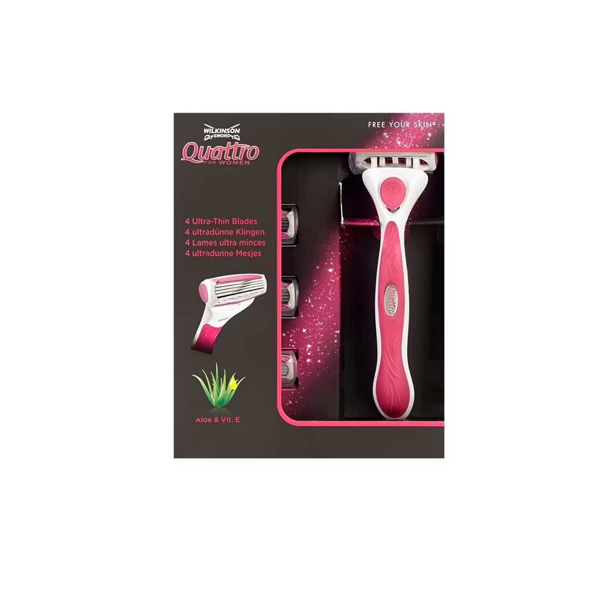 Wilkinson Sword Quattro 4 Bıçaklı Kadın Sistem Tıraş Bıçağı + 3 Yedek - Gratis
