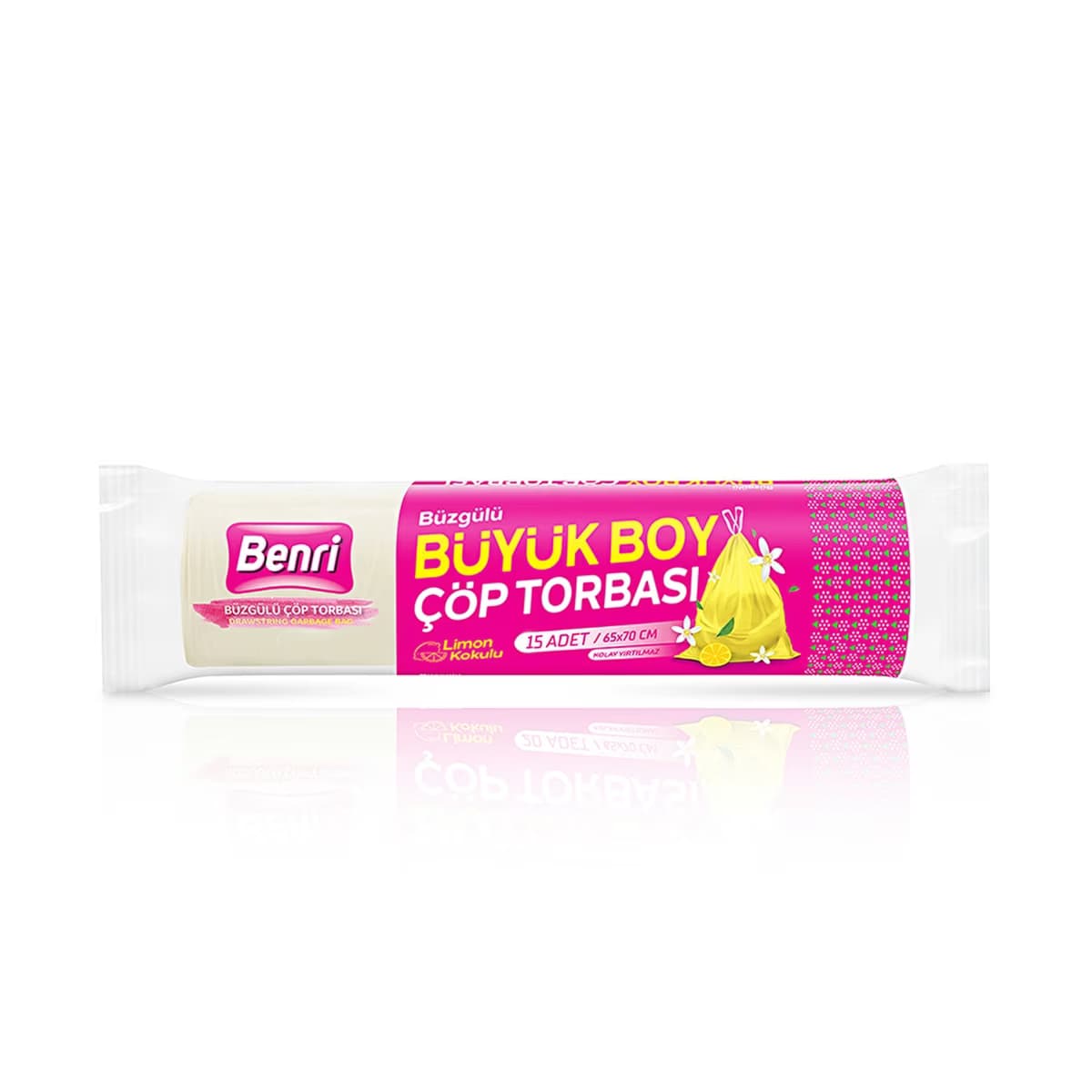 Benri Limon Kokulu Büzgülü Çöp Torbası 15'li - Gratis