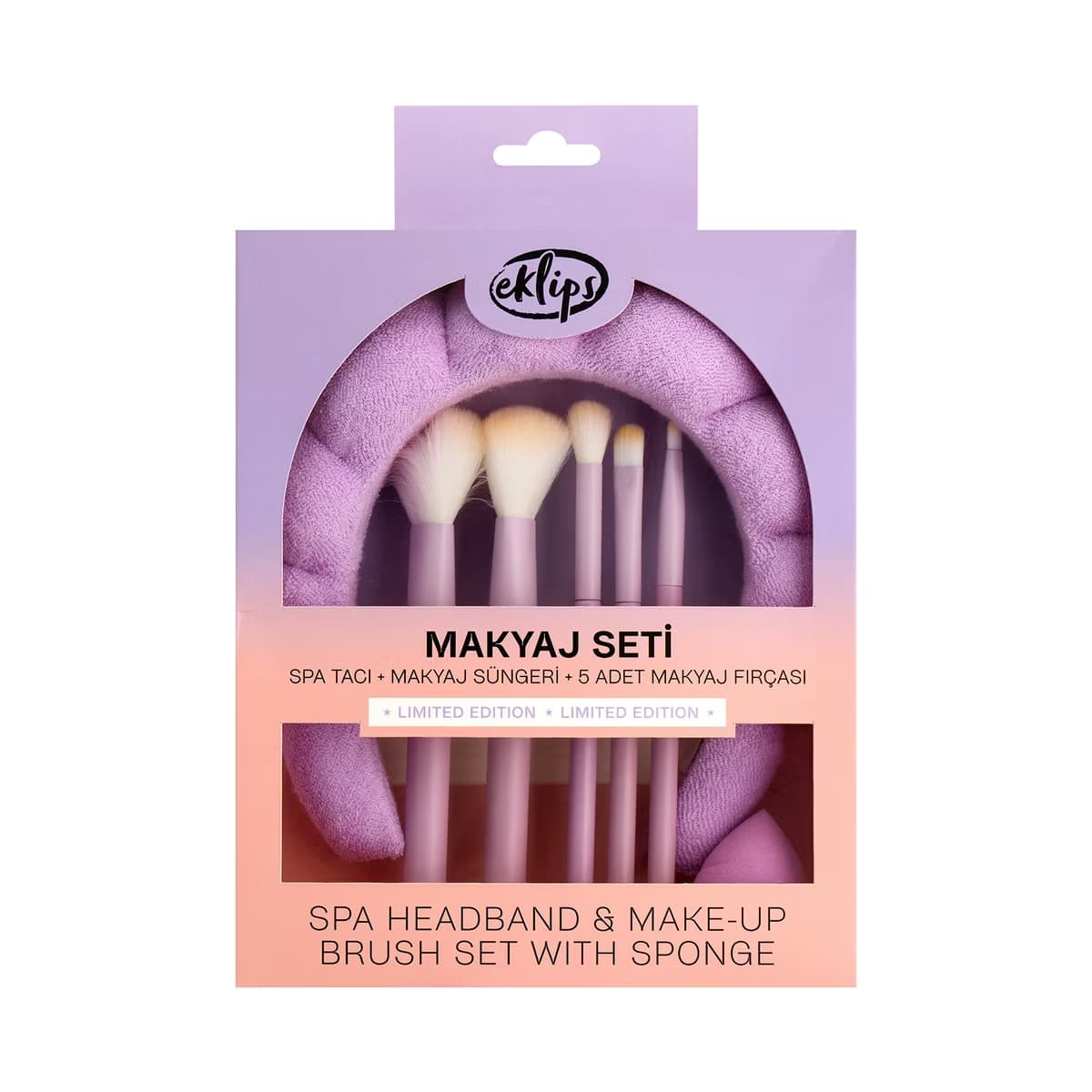 Eklips Spa Tacı & Süngerli Makyaj Fırça Seti - Gratis