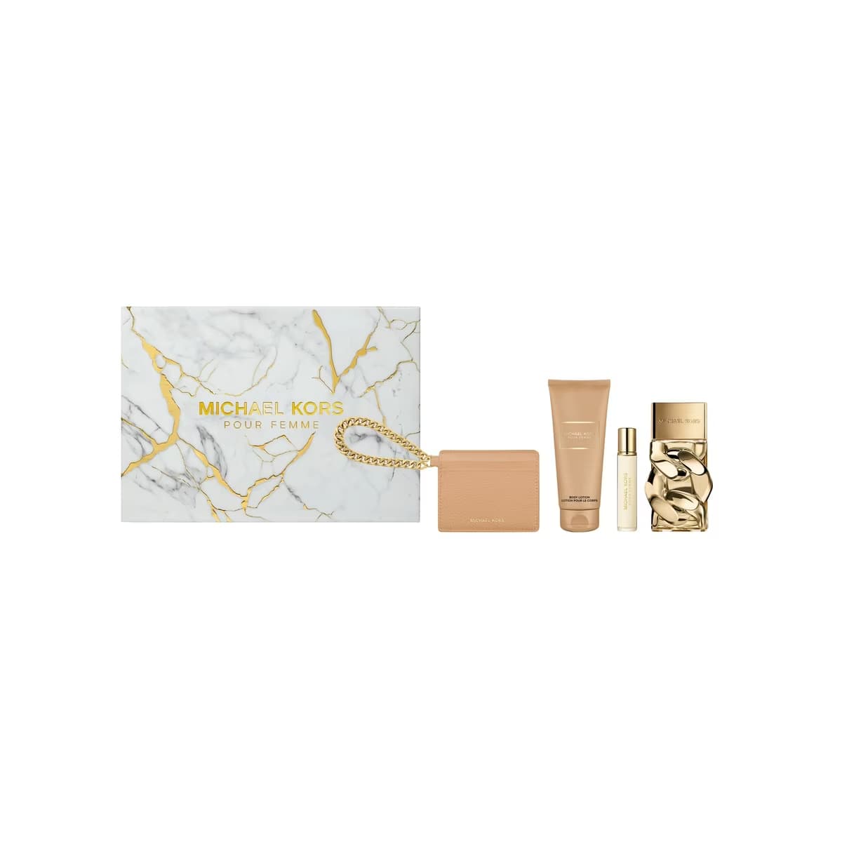 Michael Kors Pour Femme EDP Kadın Parfüm Seti (Parfüm 100 ml + Vücut Losyonu 100 ml + Seyahat Boy Parfüm 10 ml + Kartlık) - Gratis