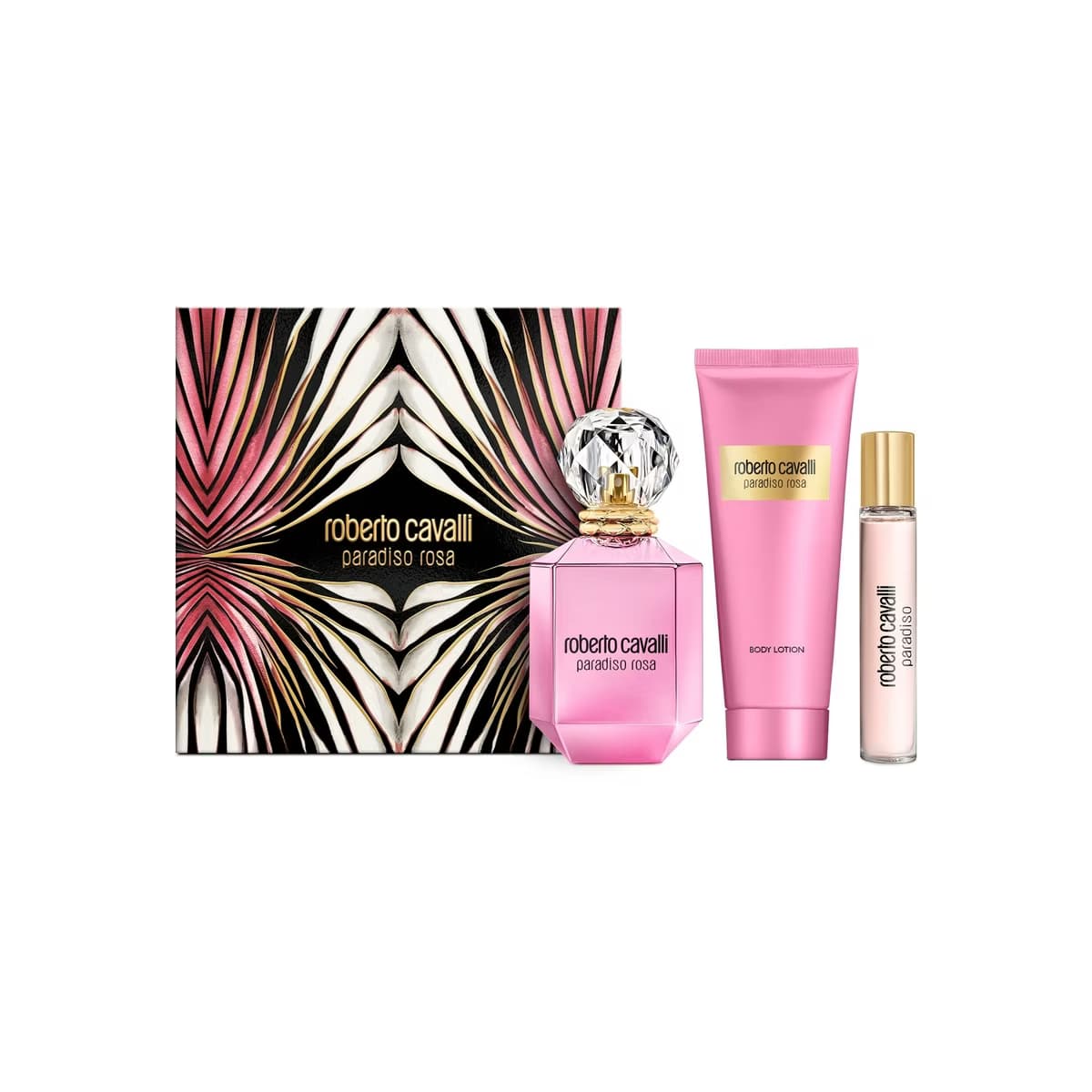 Roberto Cavalli Paradiso Rosa EDP Kadın Parfüm Seti (Parfüm 75 ml + Seyahat Boy Parfüm 15 ml + Vücut Losyonu 100 ml) - Gratis