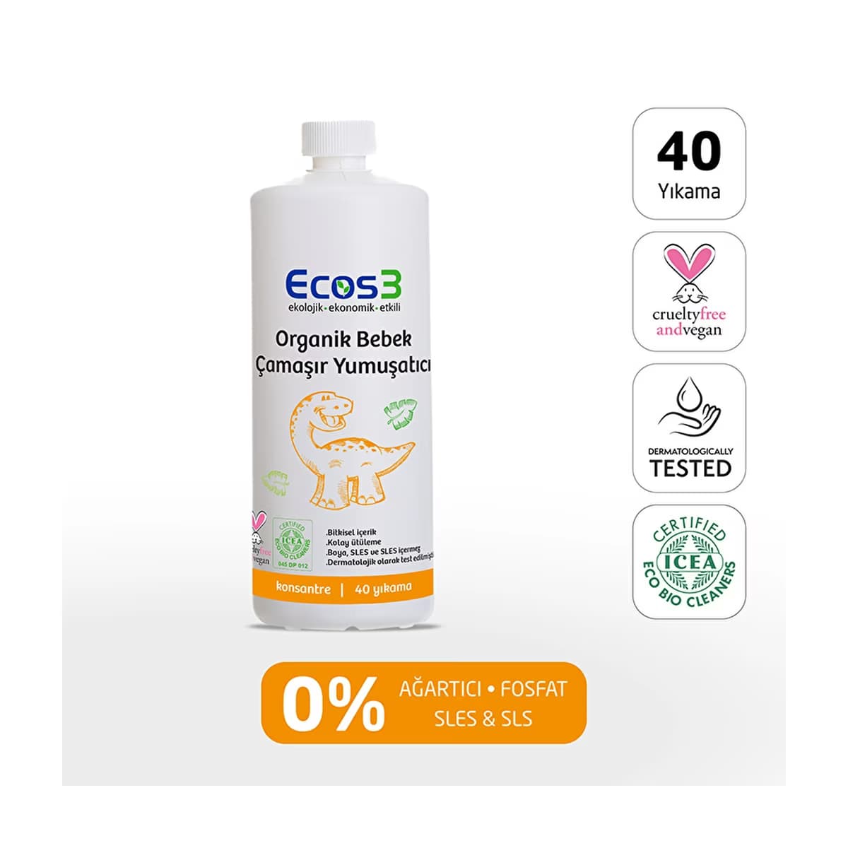 Ecos3 Bebek Çamaşır Yumuşatıcı 1000 ml - Gratis