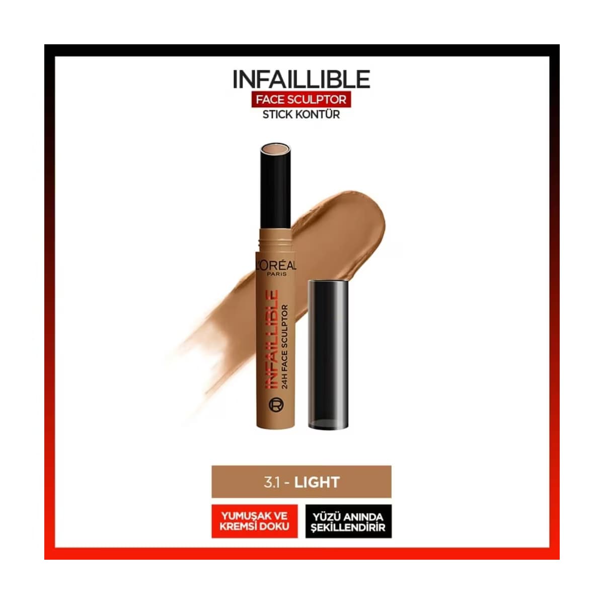 Loreal Paris Infaillible Face Sculpter Stick Kontür 3.1 Light - Gratis