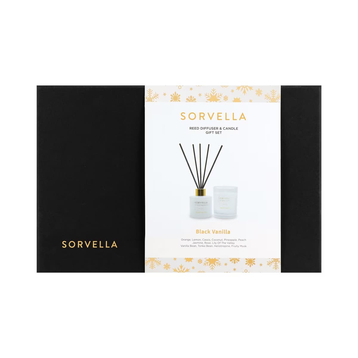 Sorvella Black Vanilla Yılbaşı Mum 170 gr + Reed Diffuser Oda Kokusu 120 ml - Gratis