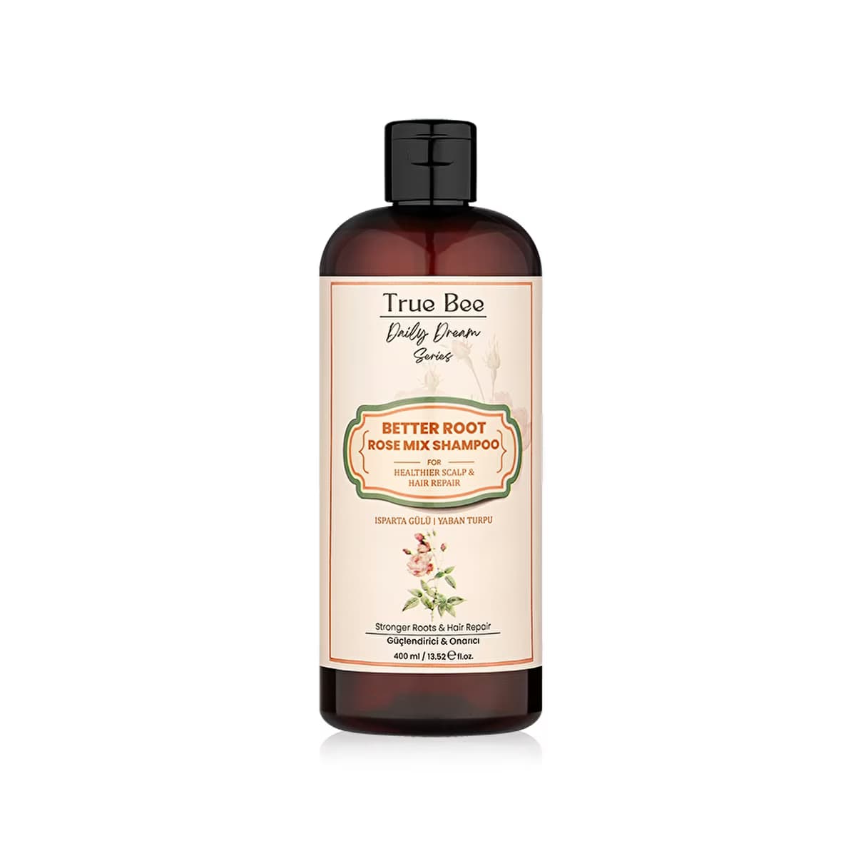 True Bee Daily Dream Rose Shampoo Yaban Turpu İle Güçlendirilmiş Gül Şampuanı 400 ml - Gratis