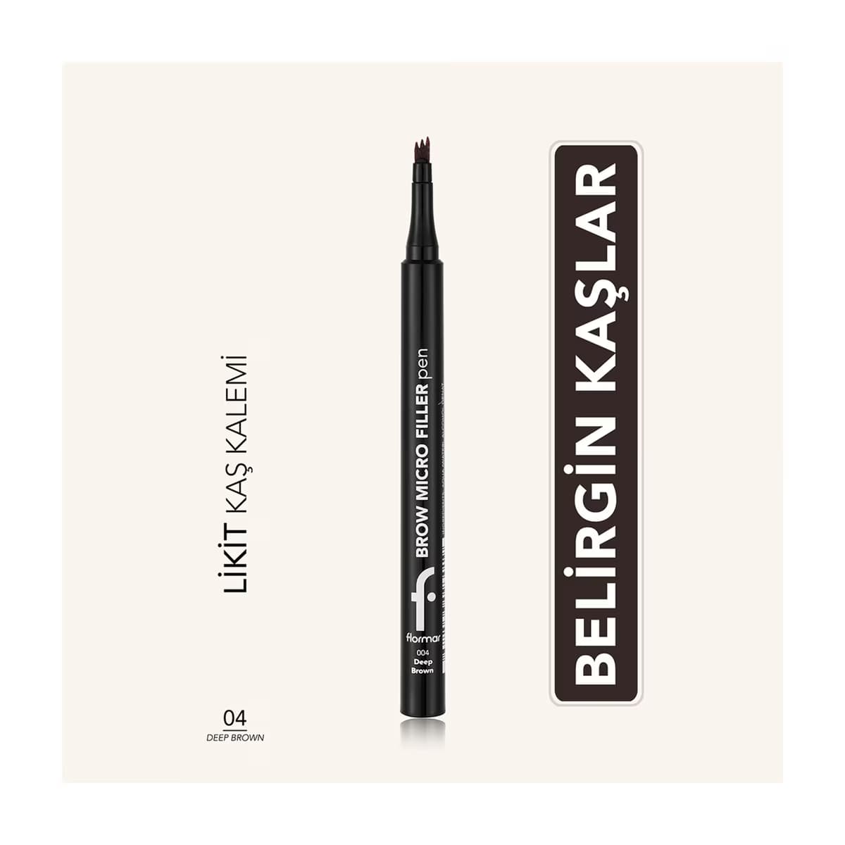 Flormar Brow Micro Filler Tarak Uçlu Doğal Bitişli Kaş Kalemi 04 Deep Brown - Gratis