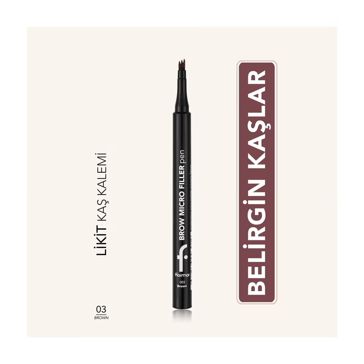 Flormar Brow Micro Filler Tarak Uçlu Doğal Bitişli Kaş Kalemi 03 Brown - Gratis