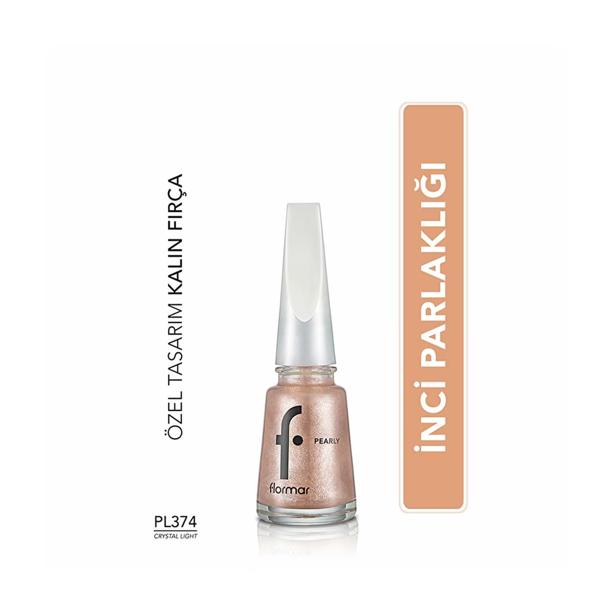 Flormar Pearly Yoğun Pigmentli ve Sedef Yansımalı Oje PL374 Crystal Light - Gratis