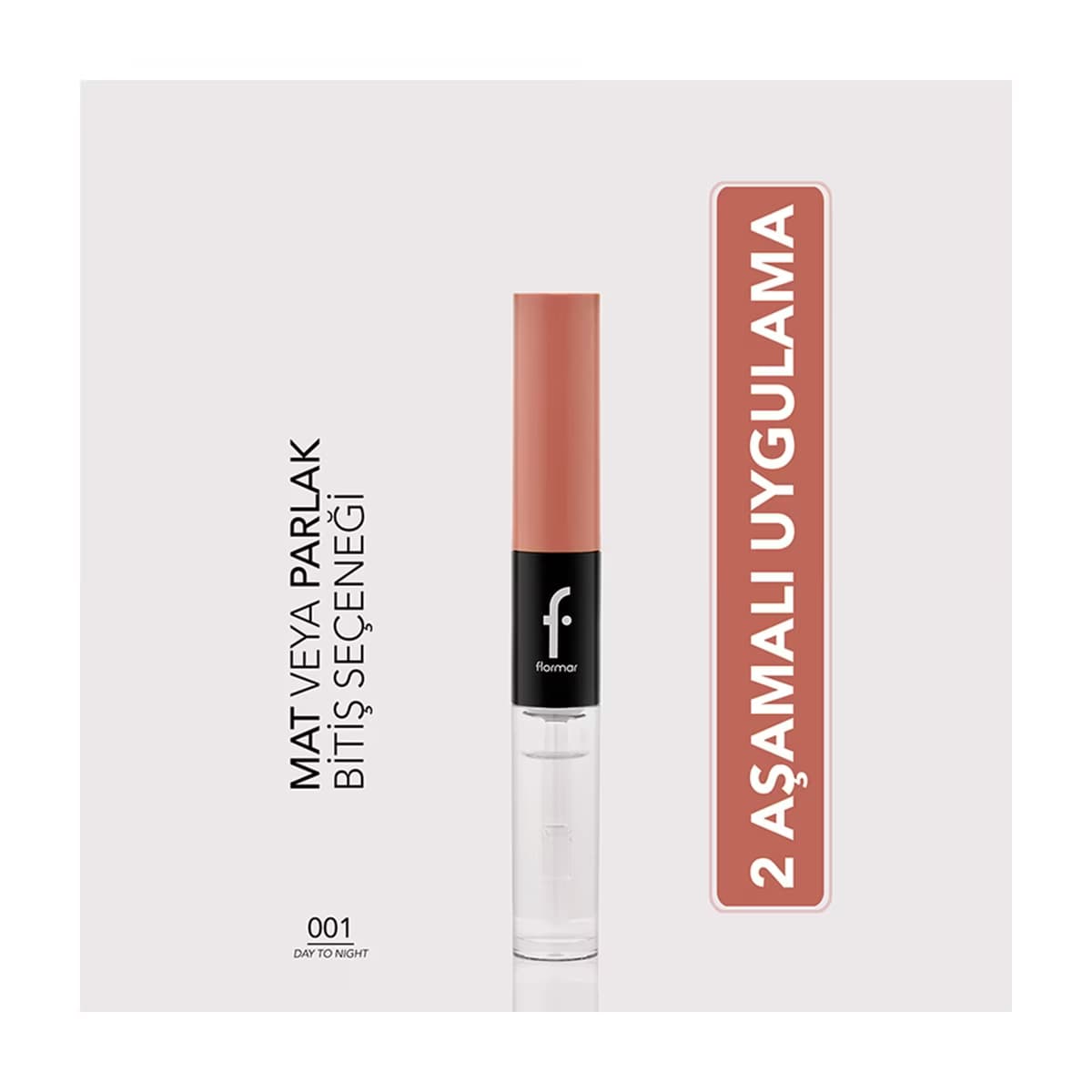Flormar Duoglam Yüksek Pigmentli & Uzun Süre Kalıcı İki Uçlu Ruj 001 Day To Night - Gratis