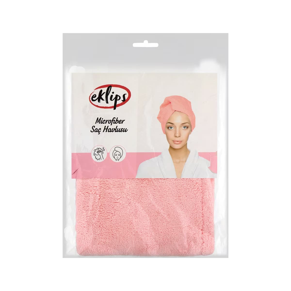 Eklips Pembe Microfiber Saç Havlusu - Gratis