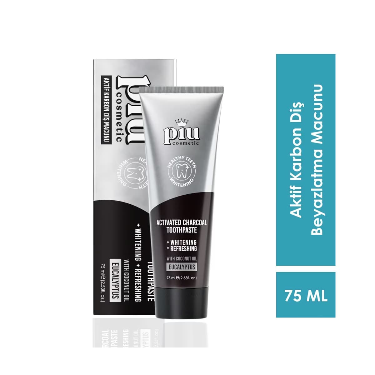 Piu Cosmetic Aktif Karbon Diş Beyazlatma Macunu 75 ml - Gratis