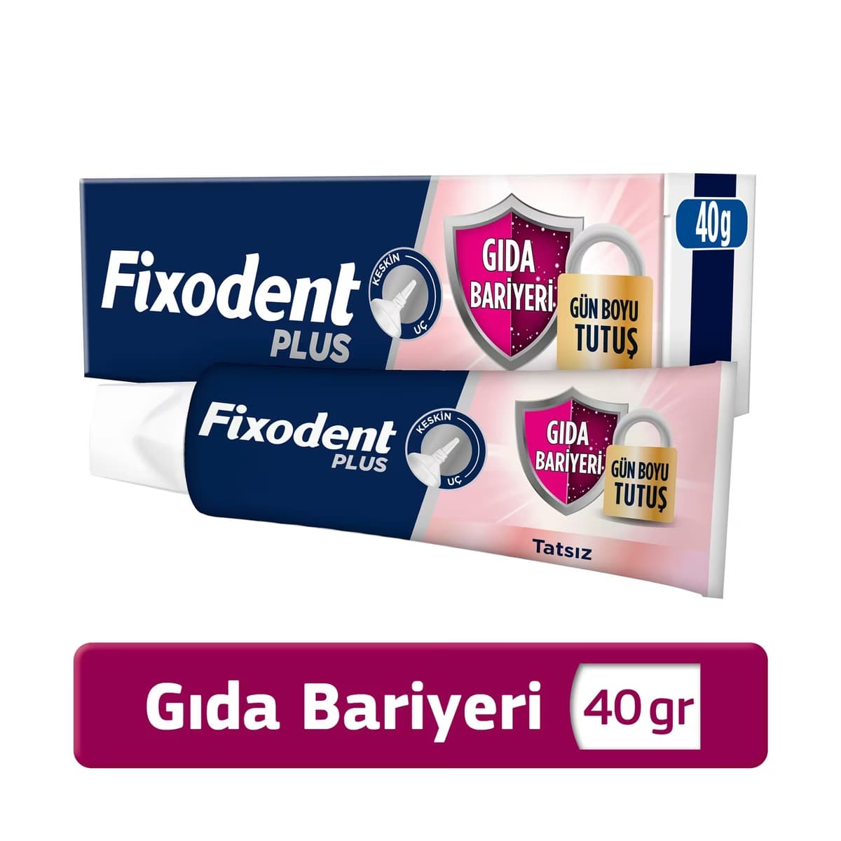 Fixodent Plus Gıda Bariyeri Tatsız Tam ve Kısmi Protez Yapıştırıcı Krem 40 gr - Gratis