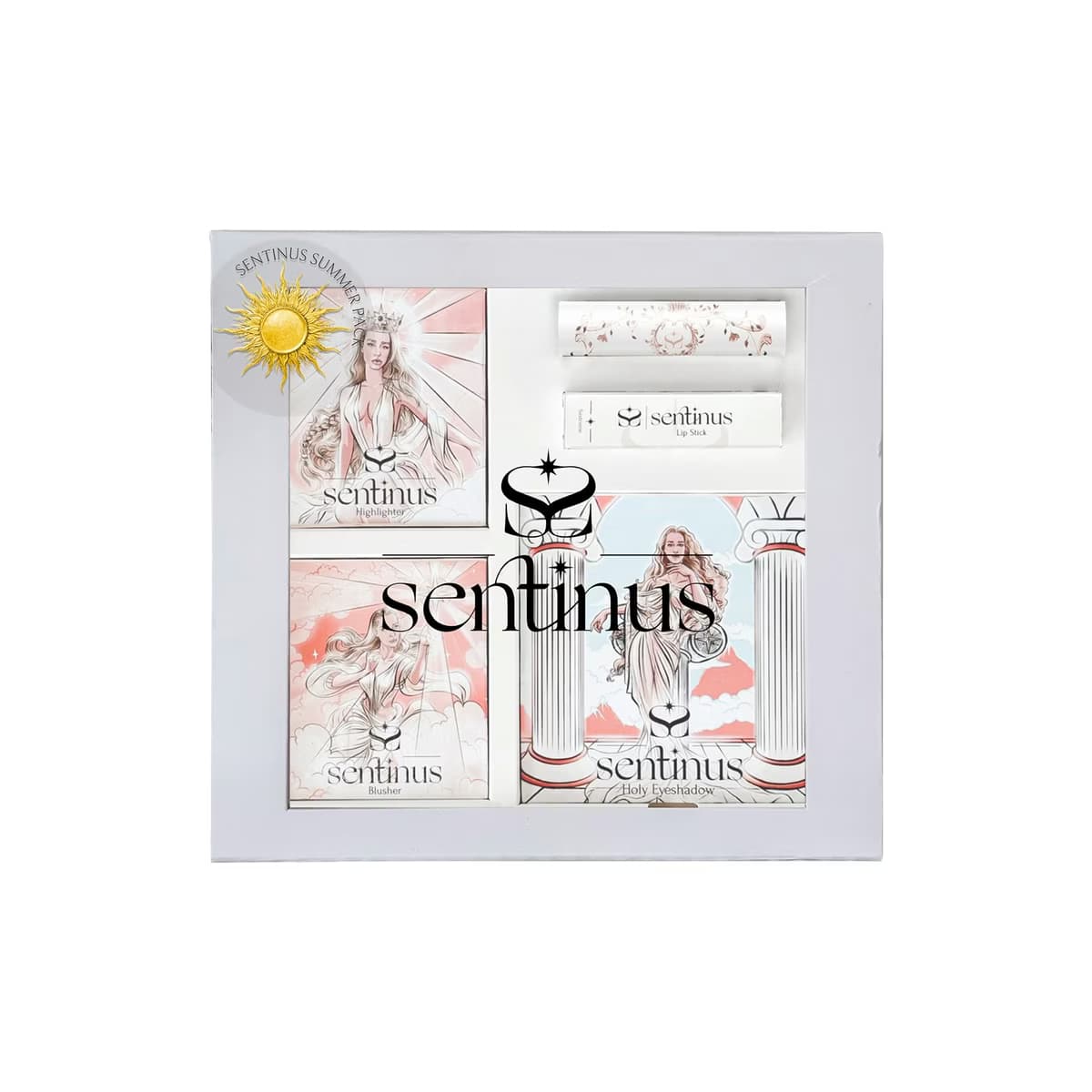 Sentinus Summer Pack Makyaj Seti 2 (Ruj, Allık, Highlighter, Far Paleti) - Gratis