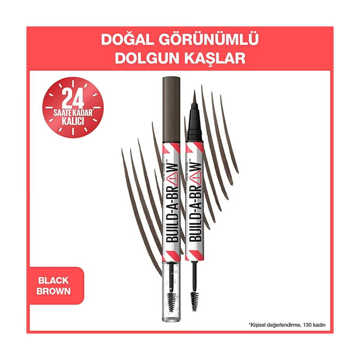 Maybelline New York Build a Brow 2 in 1 Kaş Kalemi ve Jeli Black Brown - Gratis