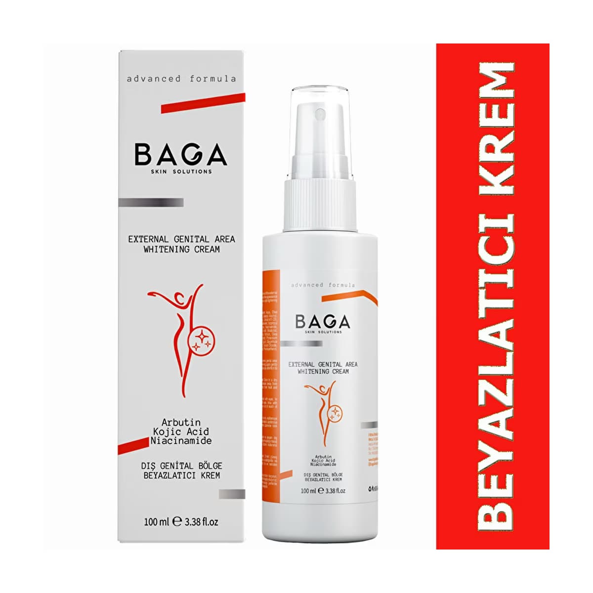Baga Genital Bölge Beyazlatıcı Krem 100 ml - Gratis