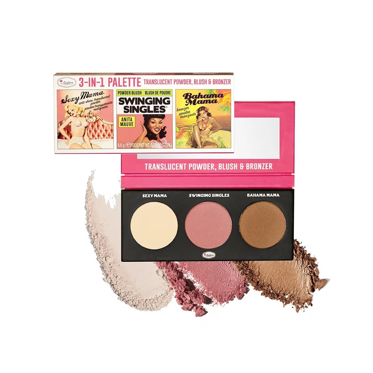 theBalm Powder Trio Yüz Paleti Sexy Mama, Bahama Mama, Swinging Singles Anita Mauve - Gratis