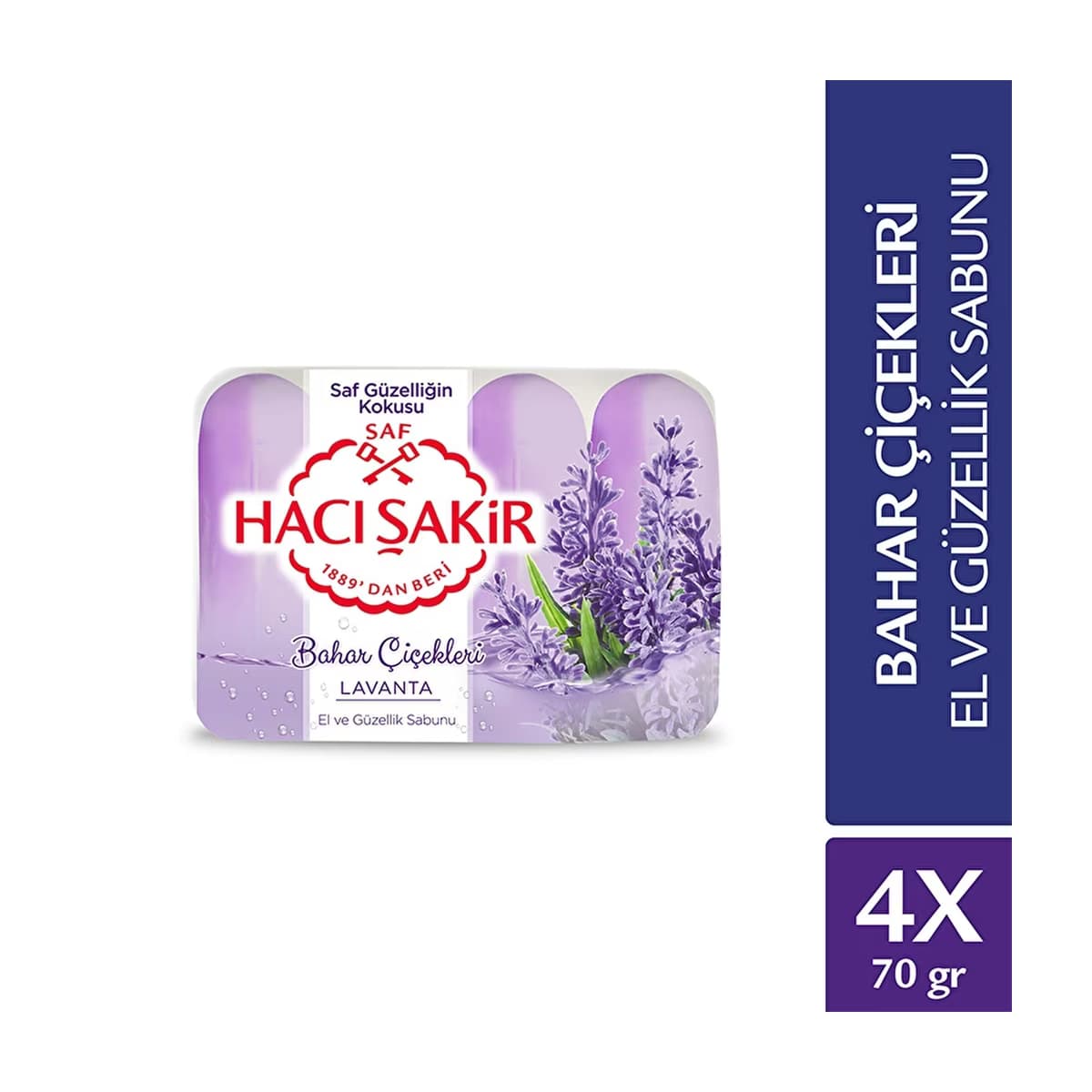 Hacı Şakir Güzellik Sabunu Lavanta 70 gr x 4 - Gratis