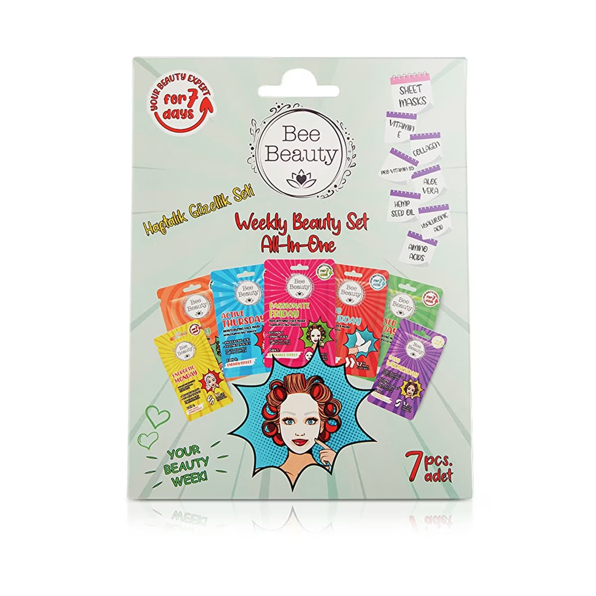 Bee Beauty Haftalık Bakım Seti 7 x Maske - Gratis