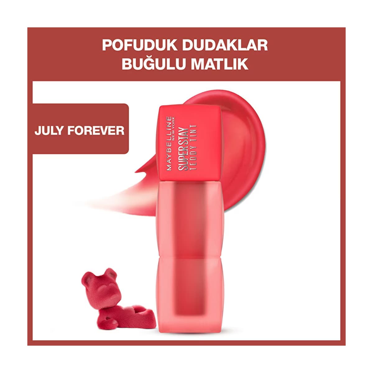 Maybelline Super Stay Teddy Tint Uzun Süre Kalıcı Likit Mat Tint 35 July Forever - Gratis