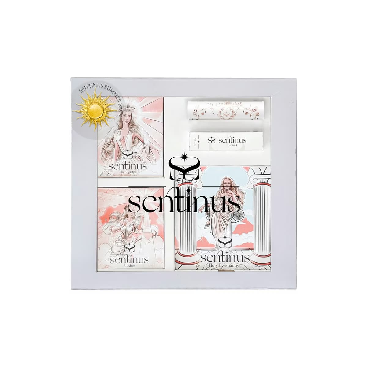 Sentinus Summer Pack Makyaj Seti 3 (Ruj, Allık, Highlighter, Far Paleti) - Gratis