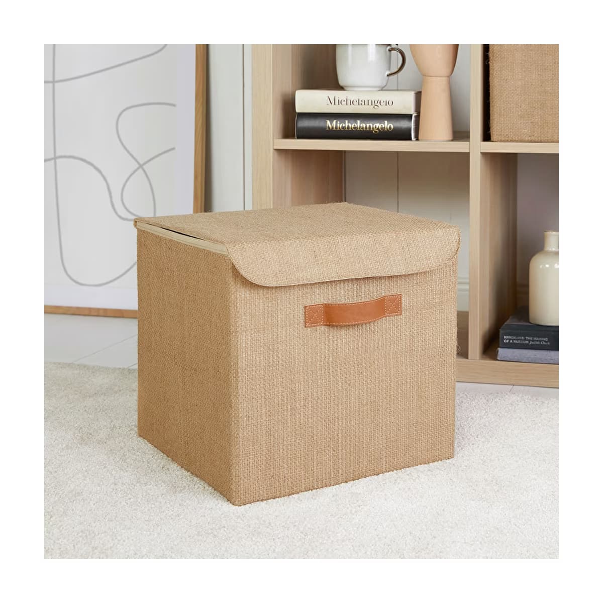 Ocean Home Jüt Kapaklı Kutu 30 x 30 x 30 cm - Gratis