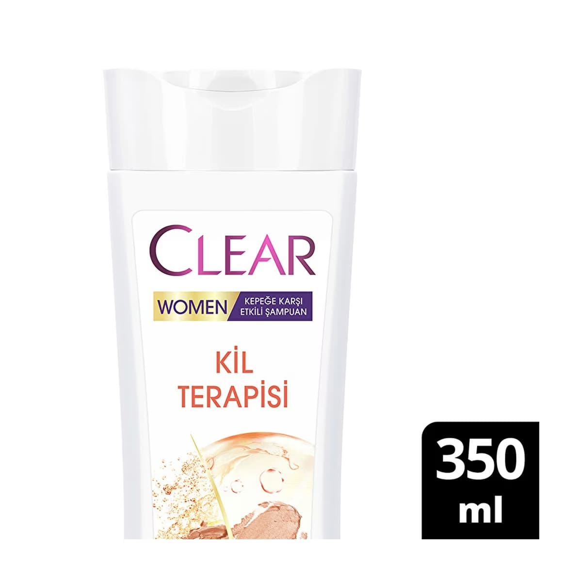 Clear Women Kepeğe Karşı Etkili Şampuan Kil Terapisi Arınmış ve Yumuşak Saçlar 350 ml - Gratis