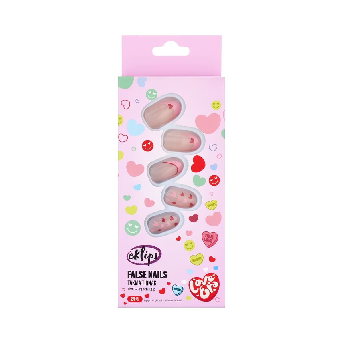 Eklips Takma Tırnak Kalp French Oval - Gratis
