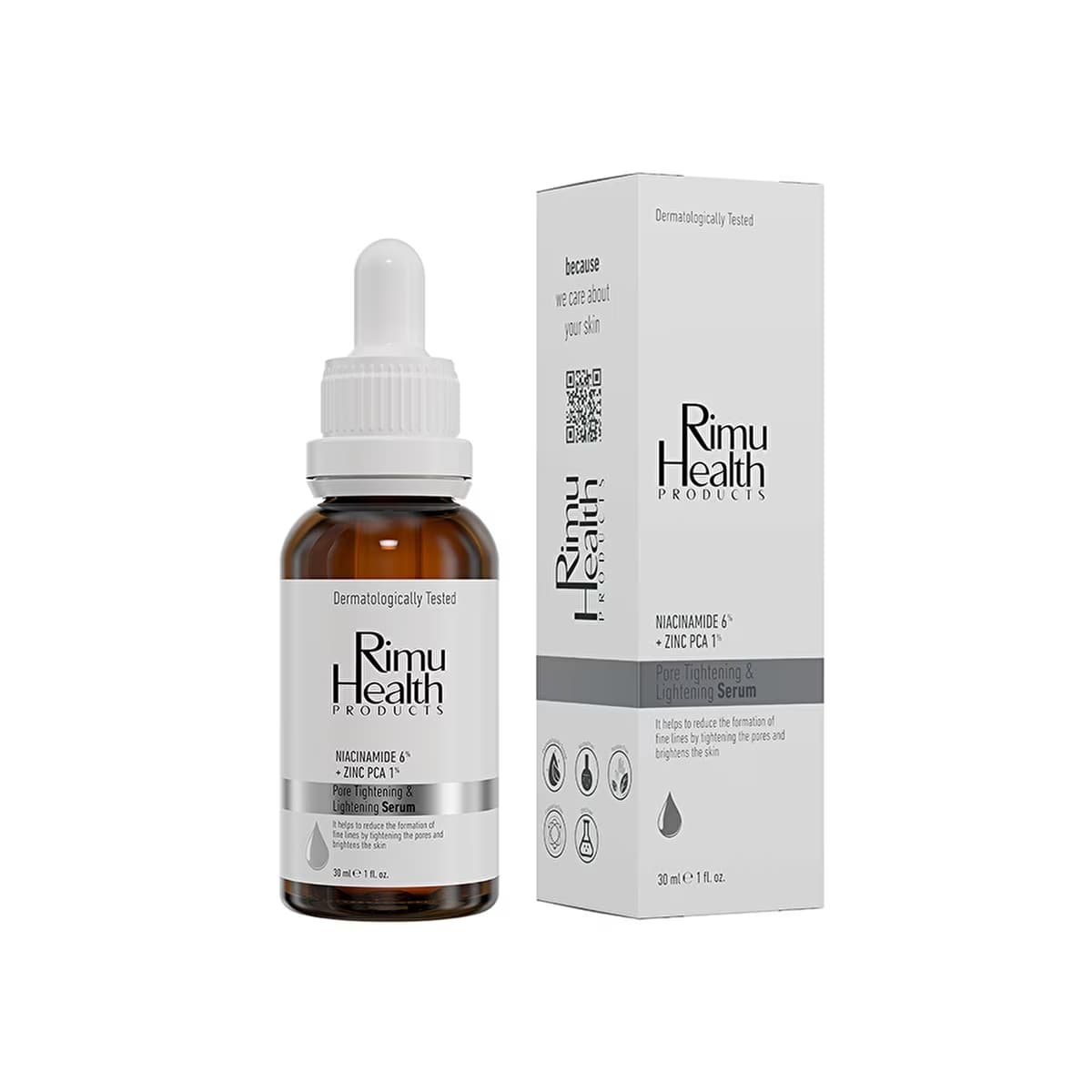Rimu Health Gözenek Sıkılaştırıcı Siyah Nokta ve Sivilce Karşıtı Serum 30 ml (Niacinamide %6 + Zinc Pca) - Gratis