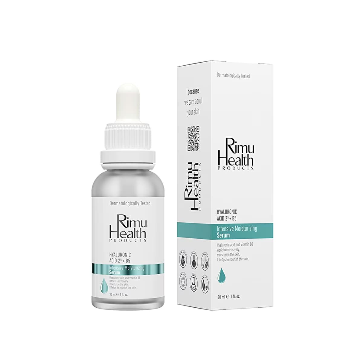Rimu Health Tüm Cilt Tipleri İçin Parfümsüz Yoğun Nemlendirici Serum 30 ml (Hyaluronic Acid %2 + B5) - Gratis