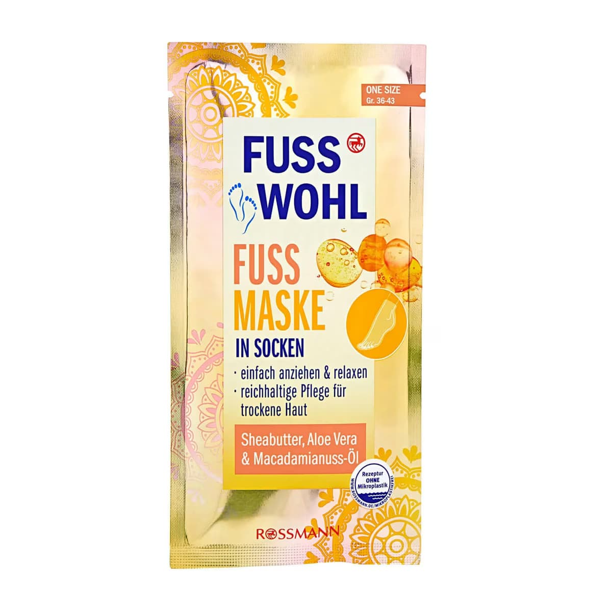 Fusswohl Ayak Bakım Maskesi Shea Yağı-Macadamia Fındık Yağı-Aloe Vera 1 Adet