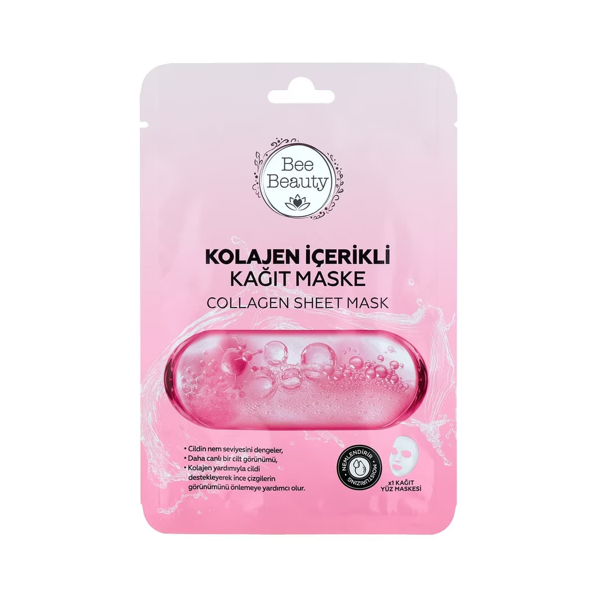 Bee Beauty Kolajen İçerikli Kağıt Yüz Maskesi 25 ml - Gratis