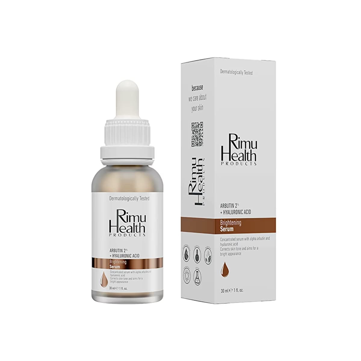 Rimu Health Cilt Tonu Eşitleyici ve Lekeli Ciltler İçin Yüz Serumu 30 ml (Arbutin %2 + Hyaluronic Acid) - Gratis