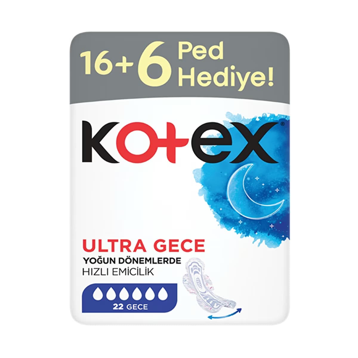 Kotex Dev Eko Hijyenik Ped Ultra Gece 22'li - Gratis