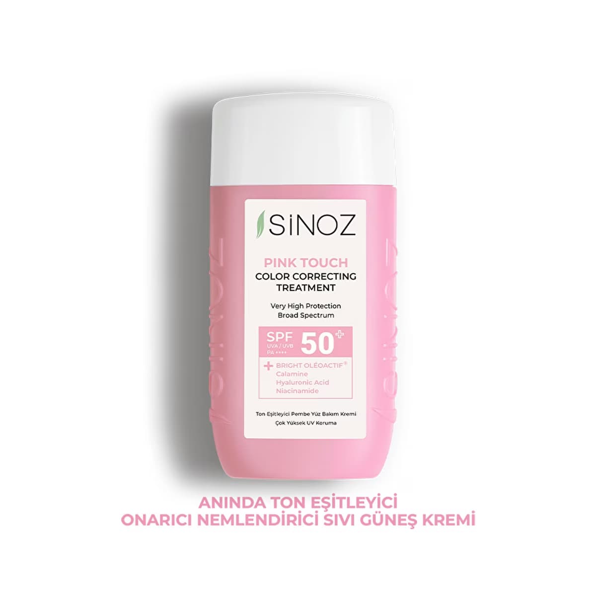 Sinoz Pink Touch Ton Eşitleyici Pembe Sıvı Güneş Kremi SPF50+ 50 ml - Gratis