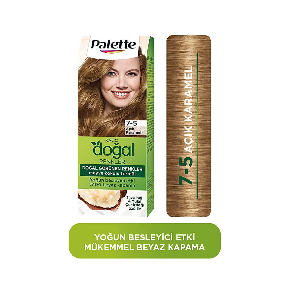 Palette Kalıcı Doğal Renkler Saç Boyası 7-5 Açık Karamel - Gratis