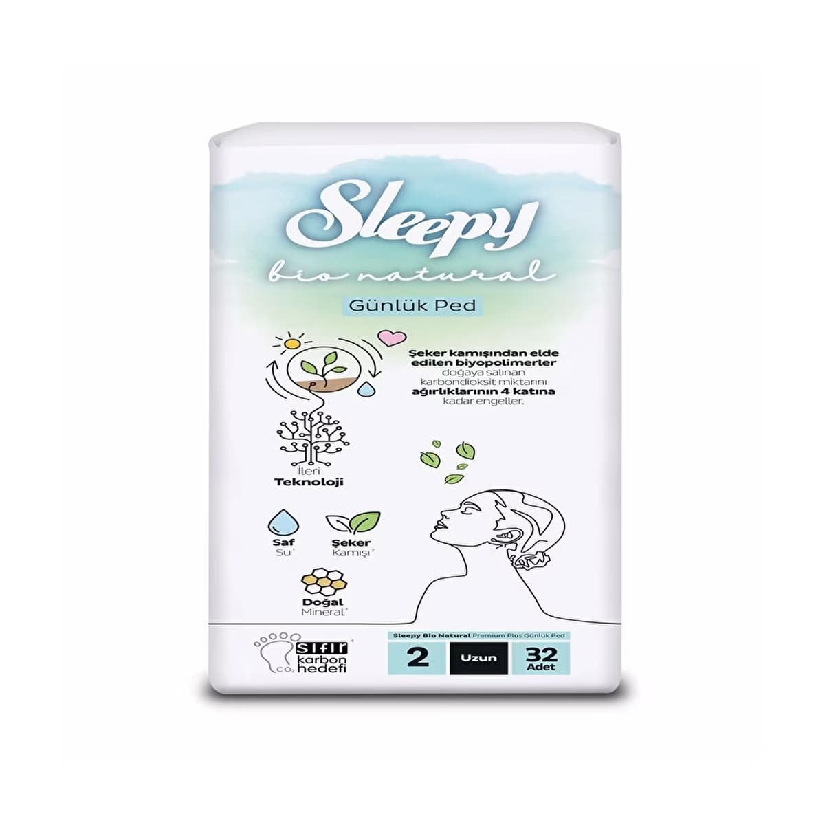 Sleepy Bio Günlük (Boy 2) Süper Uzun Ped 32'li - Gratis