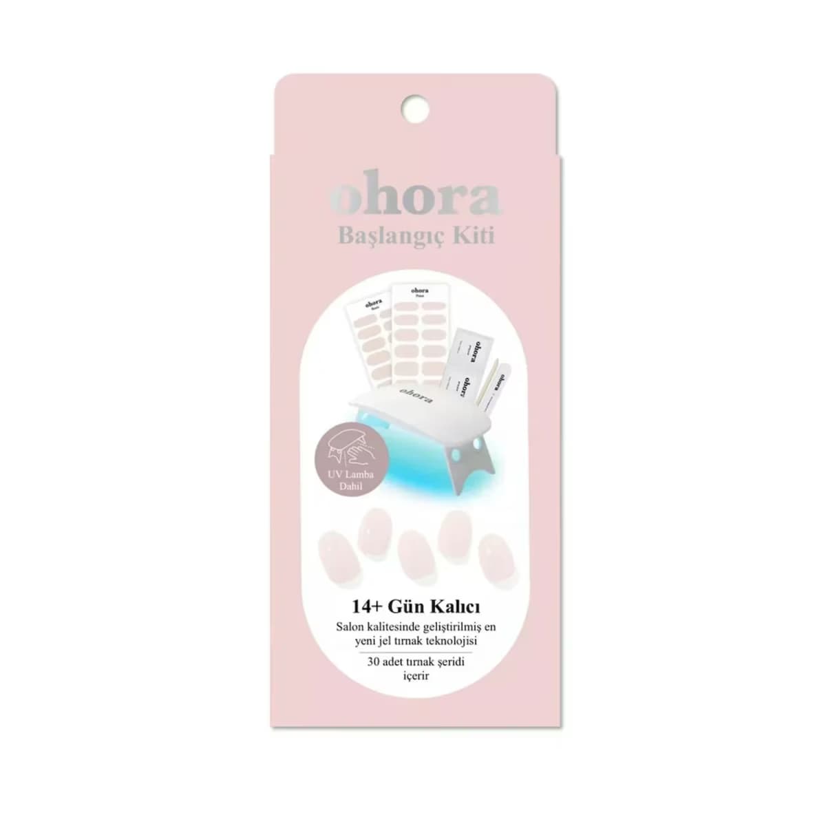 Ohora Starter Kit Cream Light Jel Tırnak Seti 30'lu + UV Lambası - Gratis