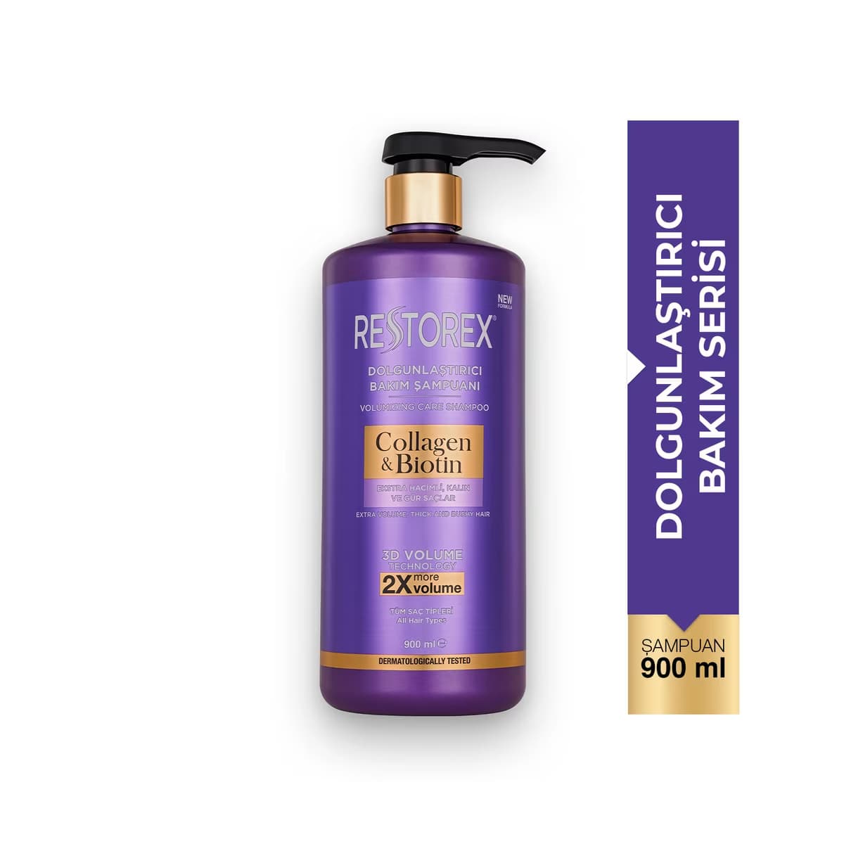 Restorex Kolajen & Biotin Dolgunlaştırıcı Saç Bakım Şampuanı 900 ml - Gratis