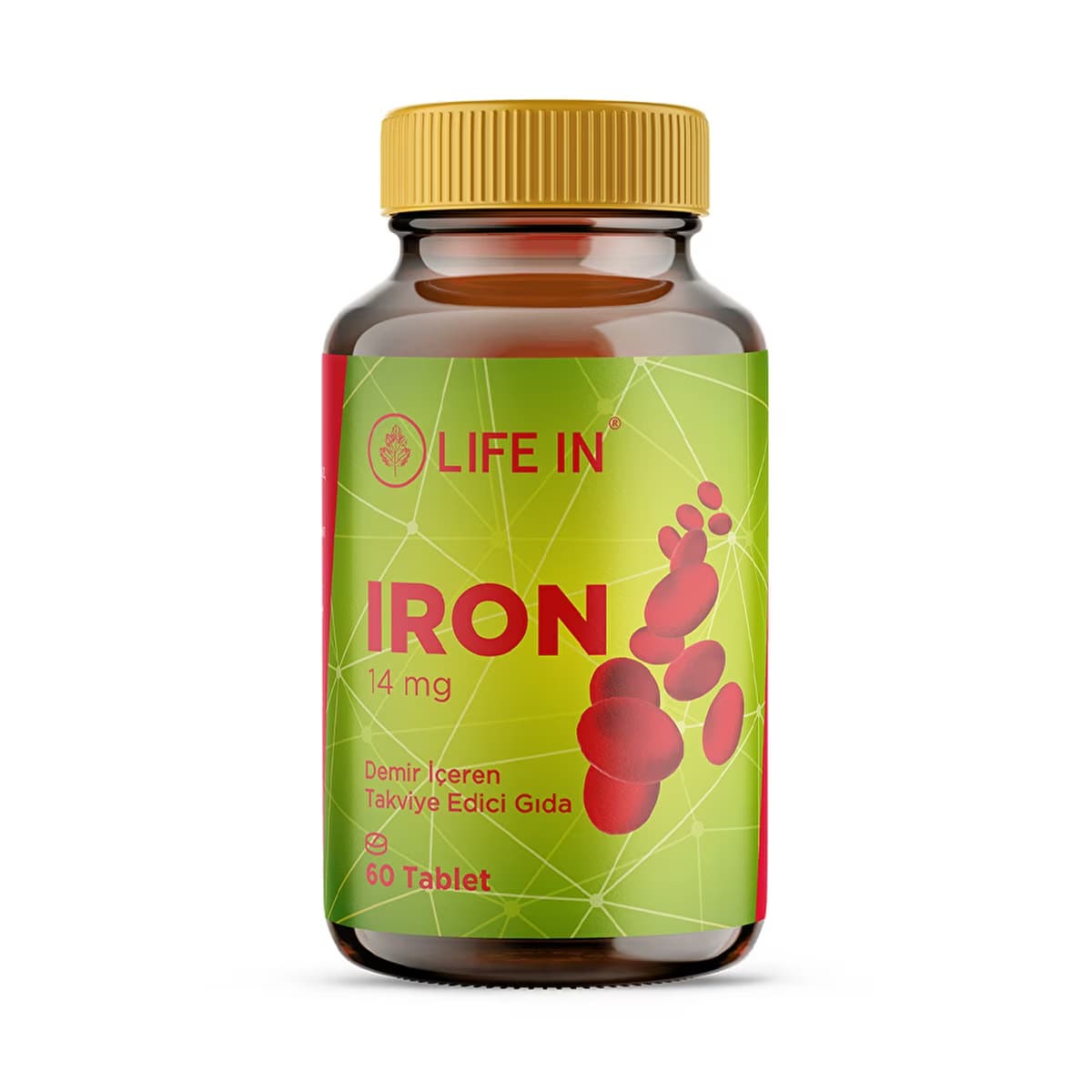 Life In Iron Demir İçeren Takviye Edici Gıda 60 Tablet 14mg - Gratis