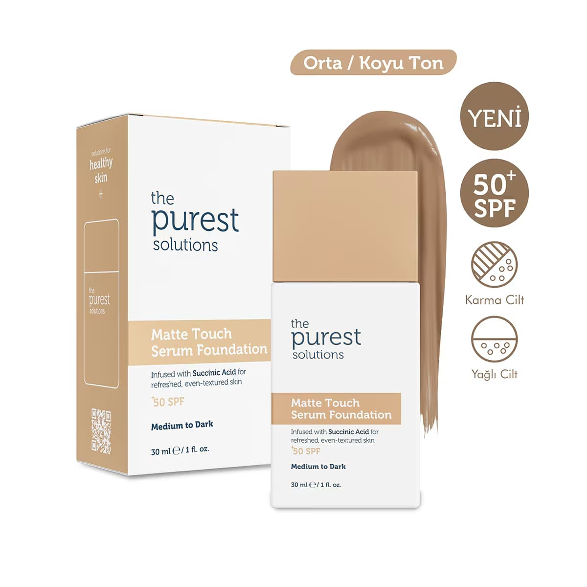 The Purest Solutions Mat Serum Fondöten Medium 30 ml