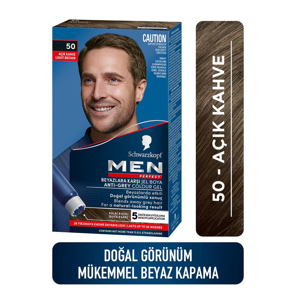 Schwarzkopf Men Perfect Saç Boyası No: 50 Açık Kahve