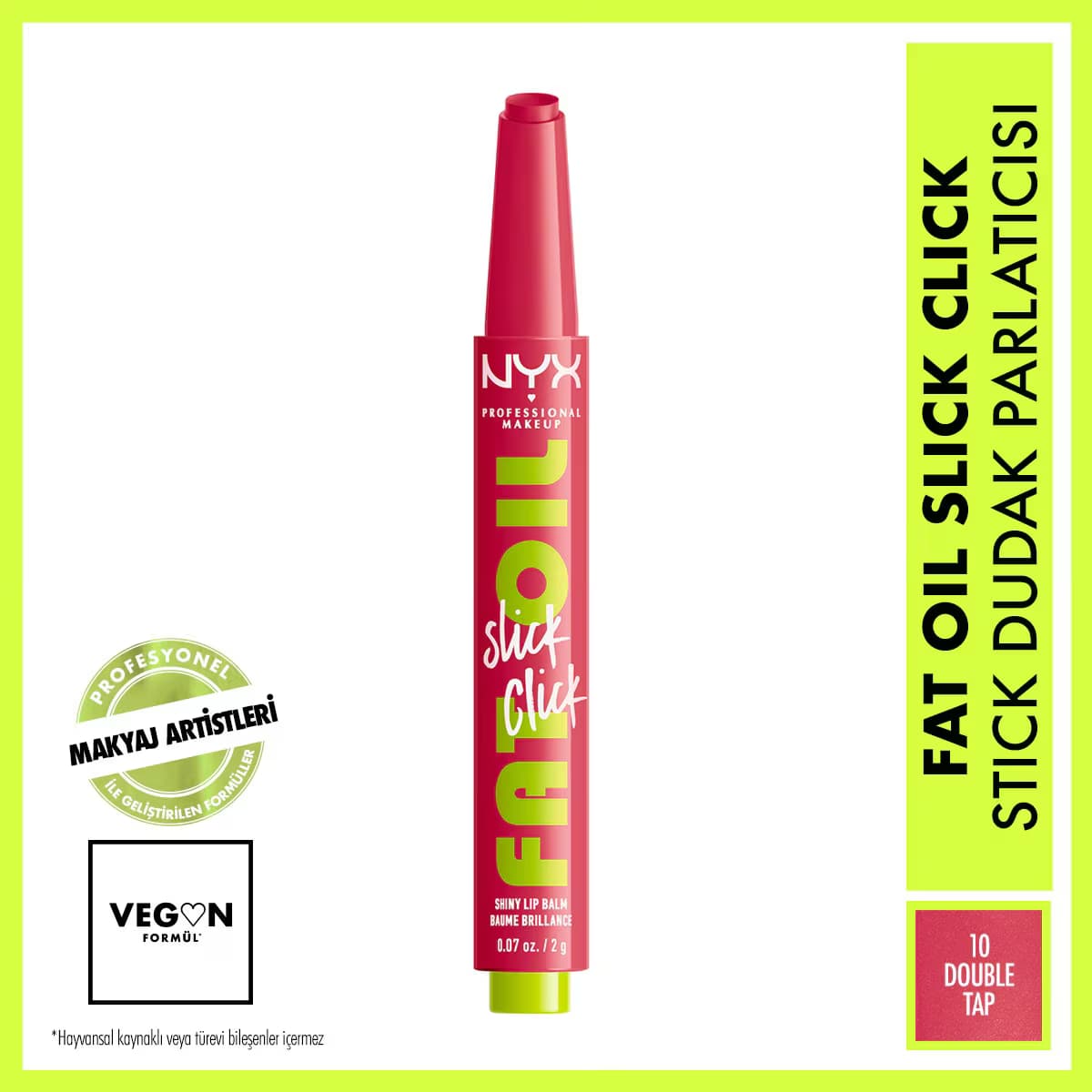 Nyx Professional Makeup Fat Oil Slick Click Parlatıcı Dudak Balmı 10 Double Tap