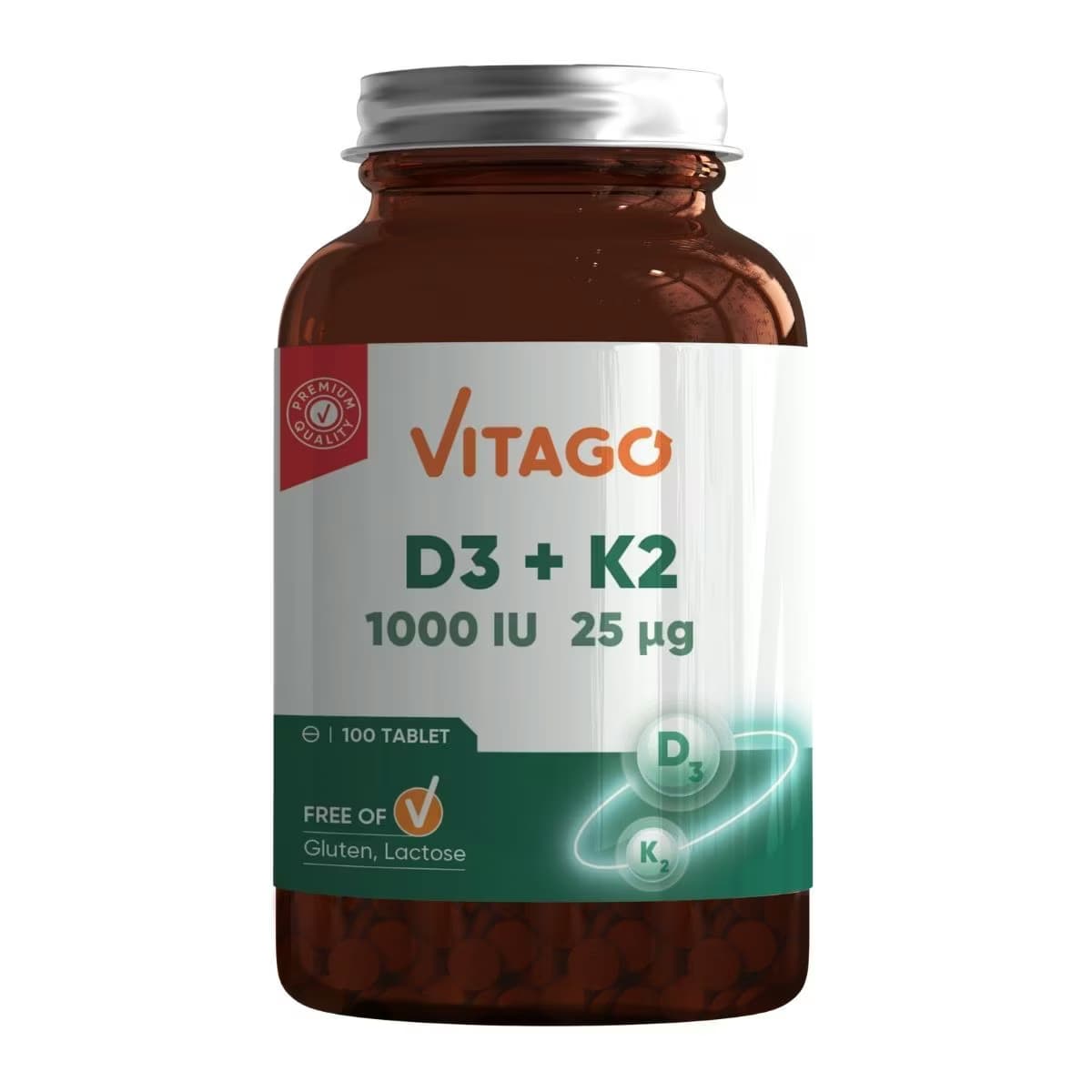 Vitago Vitamin D3 & K2 Tablet 100'lü