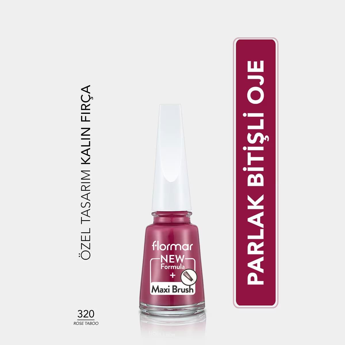 Flormar Nail Enamel Yoğun Pigmentli Parlak Oje No: 320 Rose Taboo