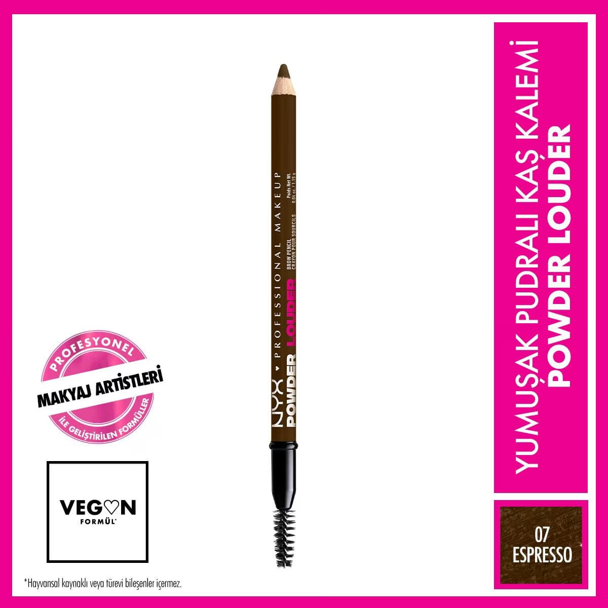 Nyx Professional Makeup Powder Louder Pudralı Kaş Kalemi 07 Espresso