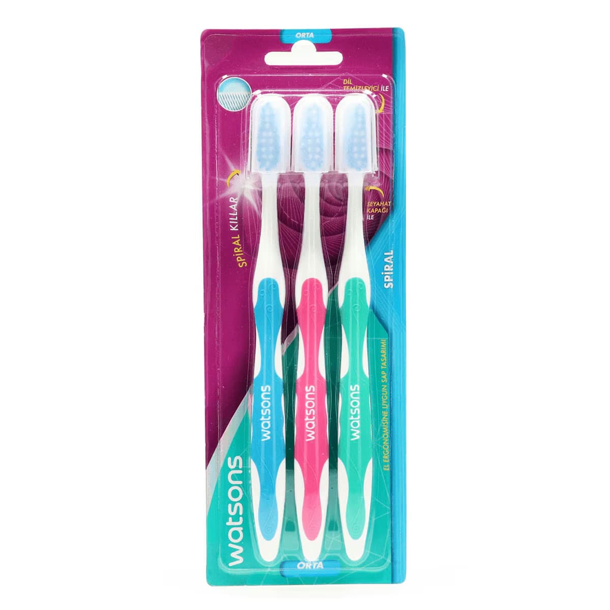 Watsons Spiral Diş Fırçası Orta 3 Adet
