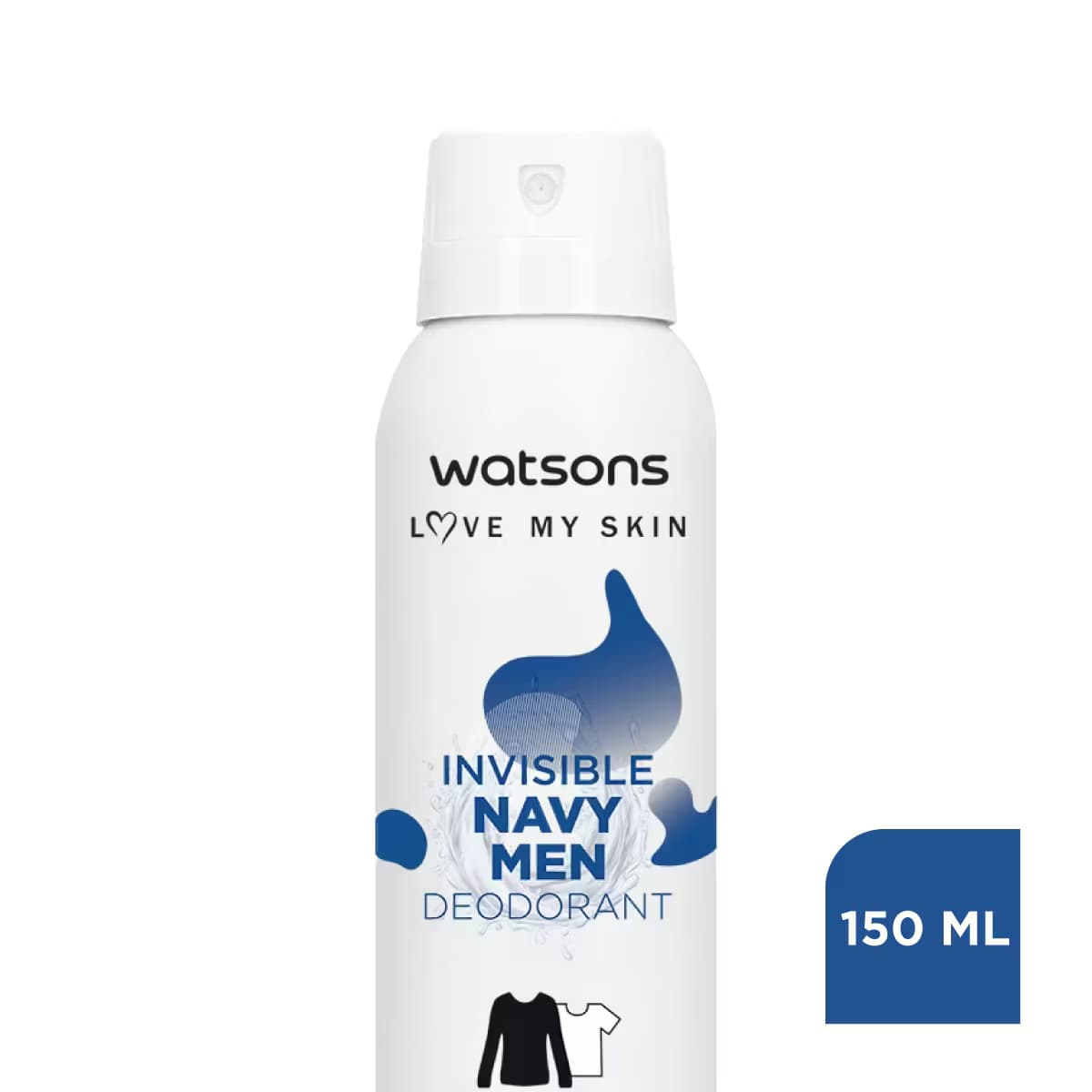 Watsons Invisible Navy Men Deodorant Sprey 150 ml